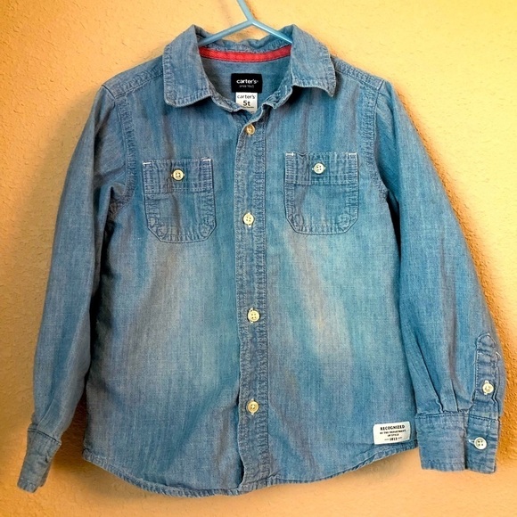 Carter’s 5T denim button down shirt - Picture 1 of 3
